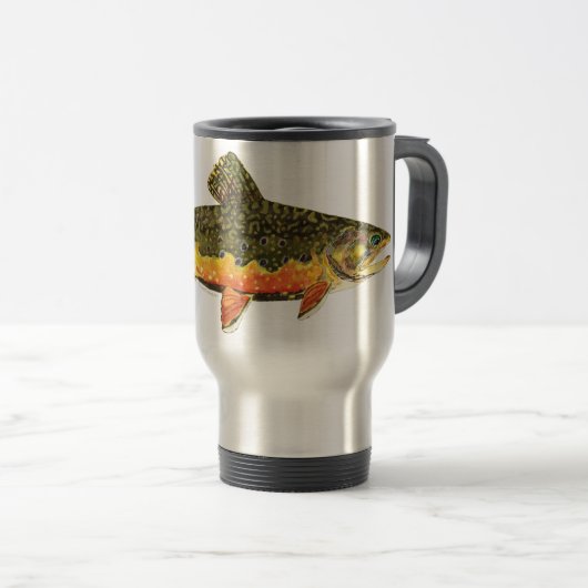 Brook Trout Fischmalerei Reisebecher (VorderseiteRechts)