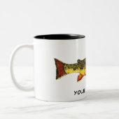 Brook Trout Fischmalerei Zweifarbige Tasse (Links)