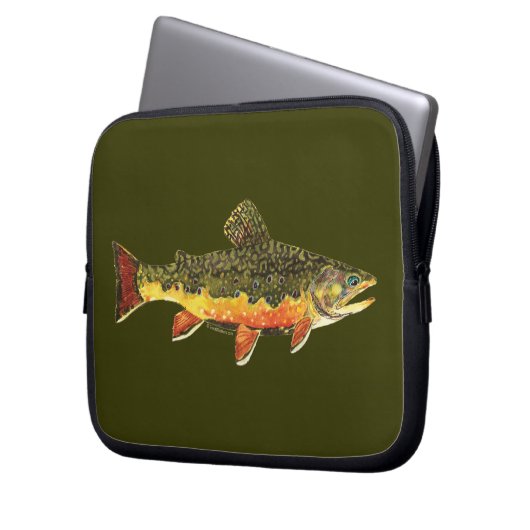 Brook Trout Fish Painting Laptopschutzhülle (Vorderseite Links)