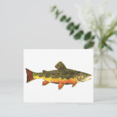 Brook Trout Fish Painting Postkarte (Stehend Vorderseite)