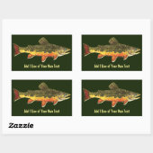 Brook Trout Fisherman Rechteckiger Aufkleber (Blatt)
