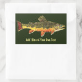 Brook Trout Fisherman Rechteckiger Aufkleber (Tasche)