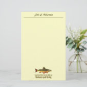 Brook Trout Fly Fisherman Anglerfisch Sprichwort Briefpapier (Stehend Vorderseite)