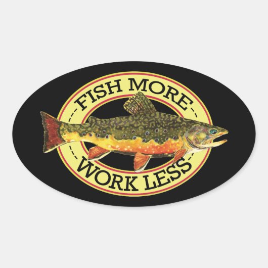 Brook Trout Fly Fisherman Ovaler Aufkleber (Vorderseite)