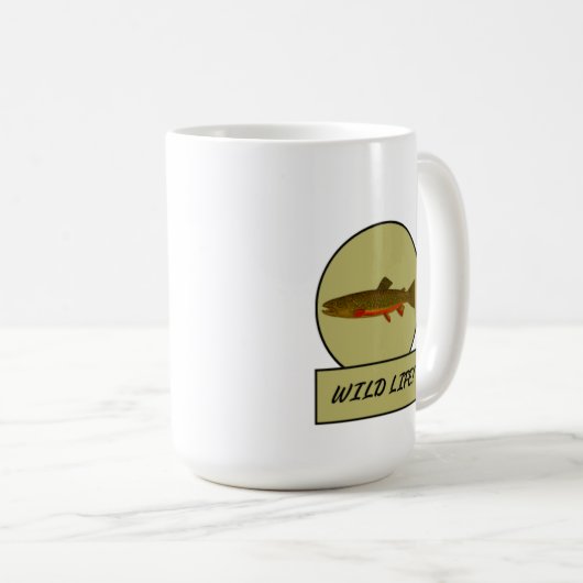 Brook Trout White Tasse (VorderseiteRechts)