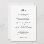 Brooke Classic Script Monogram Elegant Wedding Einladung (Vorderseite)