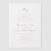 Brooke Classic Script Monogram Elegant Wedding Pergament Einladungen (Vorderseite)