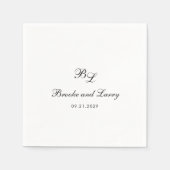 Brooke Classic Script Monogram Elegant Wedding Serviette (Vorderseite)