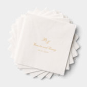 Brooke Classic Script Monogram Elegant Wedding Servietten Mit Folie (Insitu (Gestapelt))