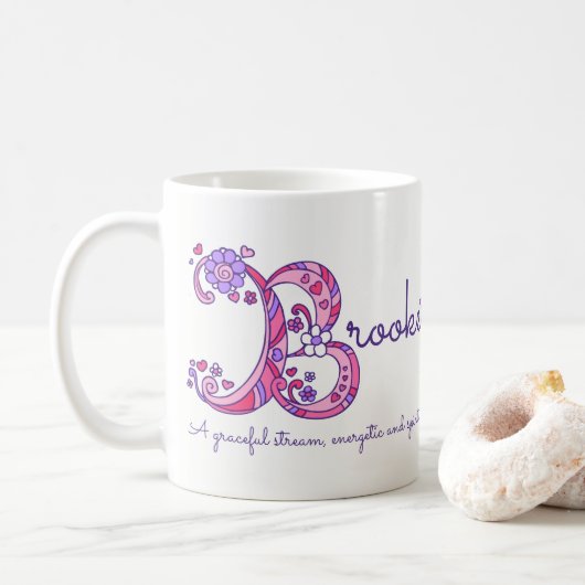 Brooke dekorative B Monogramm-Tasse Kaffeetasse (Mit Donut)