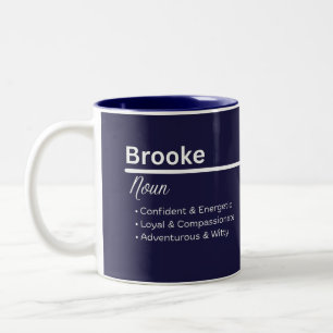 Brooke Mädchen Name Definition Personalisiert Zweifarbige Tasse