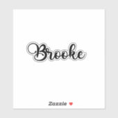 Brooke Name - Handgeschriebene Kalligrafie Aufkleber (Blatt)