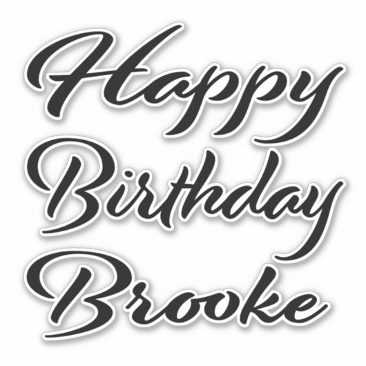 Brooke Name Vorname black Sticker Geburtstag (Vorderseite)