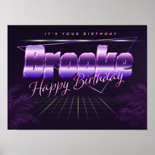 Brooke Name Vorname lila retro Geburtstag Poster