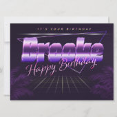 Brooke Name Vorname lila retro Karte Geburtstag (Vorderseite)