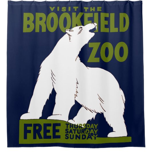 Brookfield Zoo, Bundesstaatlich Art Program Poster Duschvorhang (Vorderseite)
