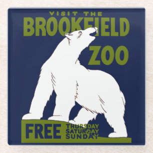 Brookfield Zoo, Bundesstaatlich Art Program Poster Glasuntersetzer