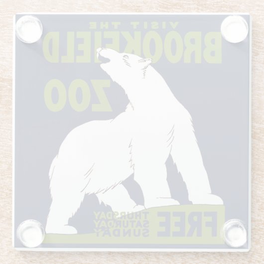 Brookfield Zoo, Bundesstaatlich Art Program Poster Glasuntersetzer (Rückseite)