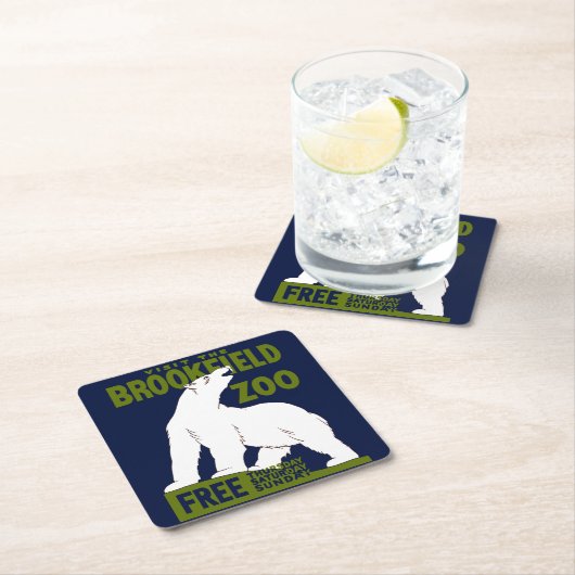 Brookfield Zoo, Bundesstaatlich Art Program Poster Rechteckiger Pappuntersetzer (Vor Ort)