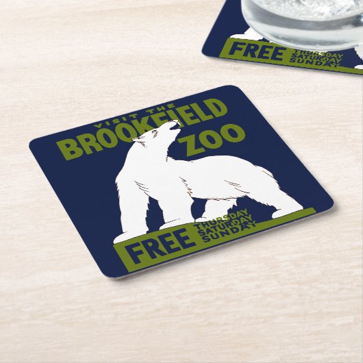 Brookfield Zoo, Bundesstaatlich Art Program Poster Rechteckiger Pappuntersetzer (angewinkelt)