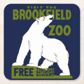 Brookfield Zoo, Bundesstaatlich Art Program Poster Rechteckiger Pappuntersetzer (Vorderseite)