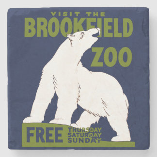 Brookfield Zoo, Bundesstaatlich Art Program Poster Steinuntersetzer