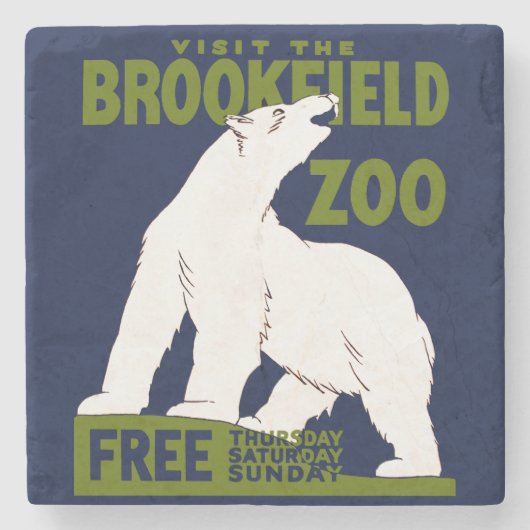 Brookfield Zoo, Bundesstaatlich Art Program Poster Steinuntersetzer (Vorderseite)