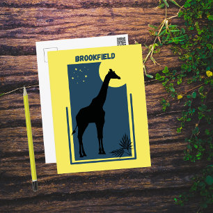 Brookfield Zoo Chicago Illinois Vintage-Giraffe Postkarte