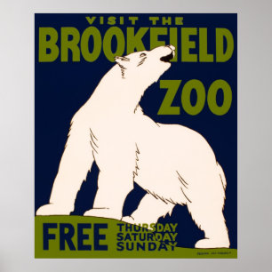 Brookfield Zoo Chicago, Illinois - Vintages Plakat