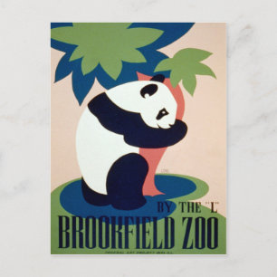 Brookfield Zoo durch das "L" Vintage Panda WPA Pos Postkarte