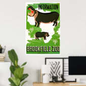 Brookfield Zoo Hippopotamus Vintage Poster (Heimbüro)