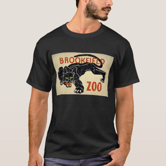 Brookfield Zoo-Panther-beunruhigte T-Shirt (Vorderseite)