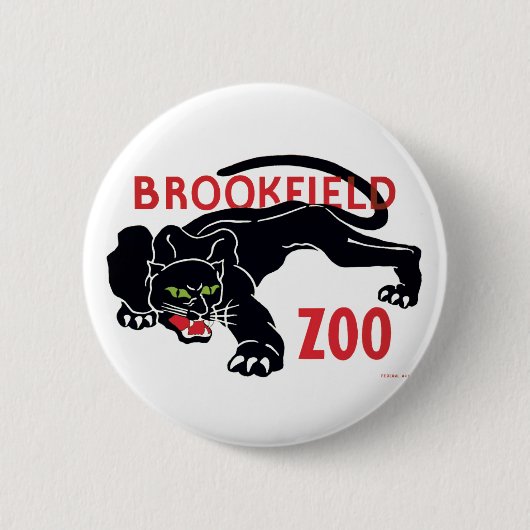 Brookfield Zoo-Schwarz-Leopard-Knopf Button (Vorderseite)