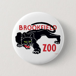 Brookfield Zoo-Schwarz-Leopard-Knopf Button