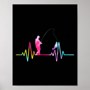 Brookforellen-Angelausrüstung Tie Dye Angler Herzs Poster