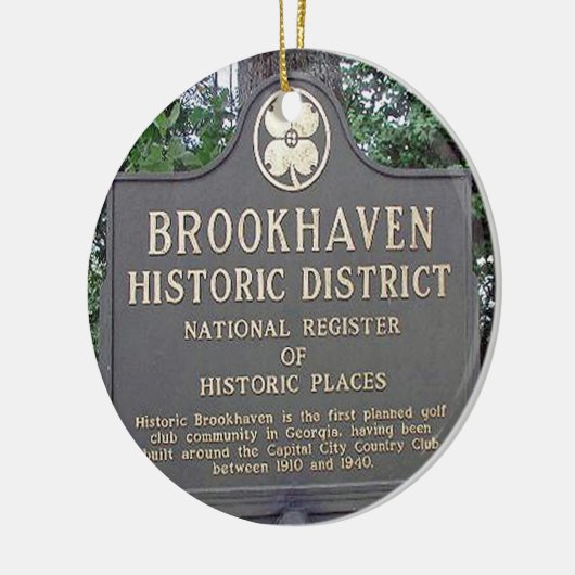 Brookhaven Atlanta, Doppel-Side Weihnachtsnamen Keramikornament (Links)