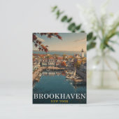Brookhaven NY Hafen Reise Postkarte (Stehend Vorderseite)