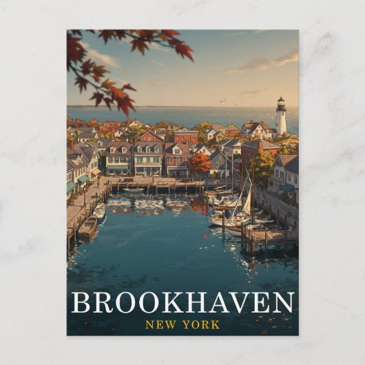 Brookhaven NY Hafen Reise Postkarte (Vorderseite)