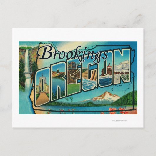 Brookings, Oregon - Großbuchstaben Postkarte (Vorderseite)