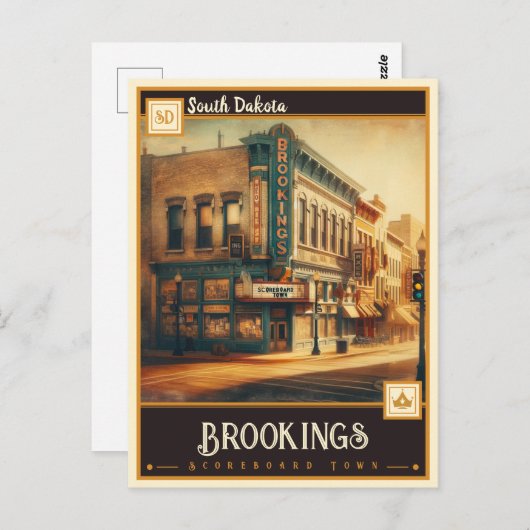 Brookings, South Dakota | VINTAG Postkarte (Vorne/Hinten)