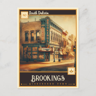 Brookings, South Dakota Vintage Postkarte