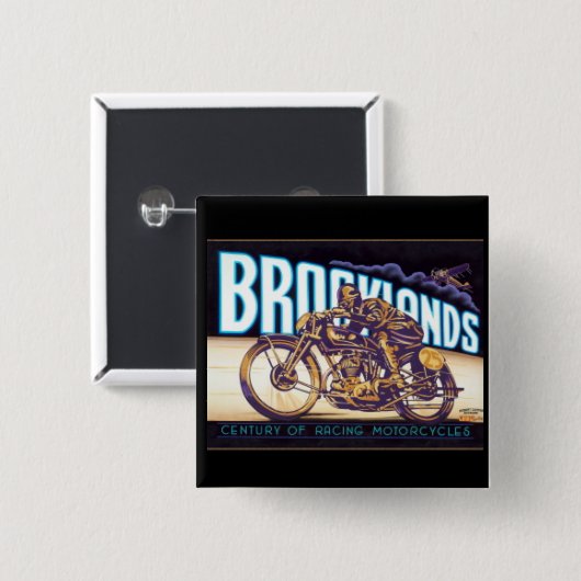 "Brooklands Motorradrennen" Button (Vorne & Hinten)