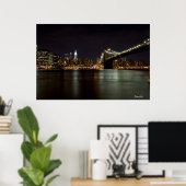 Brooklin Bridge at Night (Print) Poster (Heimbüro)
