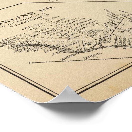 Brookline, Hillsborough Poster (Ecke)