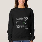 Brookline MA 02445 MASS Massachusetts Staat Karte Sweatshirt (Vorderseite)