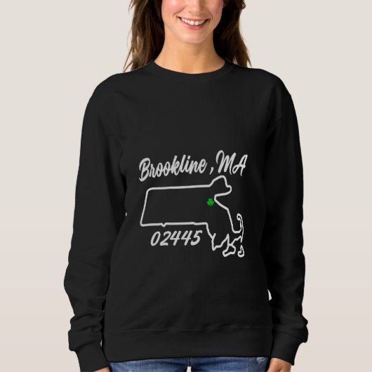 Brookline MA 02445 MASS Massachusetts Staat Karte  Sweatshirt (Vorderseite)
