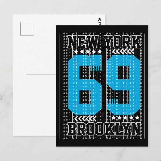 Brooklyn 69: Urban Edge & Numeric Style Postkarte (Vorne/Hinten)