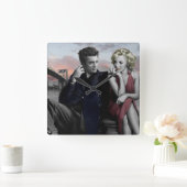 Brooklyn B&W Quadratische Wanduhr (Zuhause)