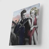 Brooklyn B&W Quadratische Wanduhr (Winkel)