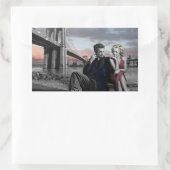 Brooklyn B&W Rechteckiger Aufkleber (Tasche)